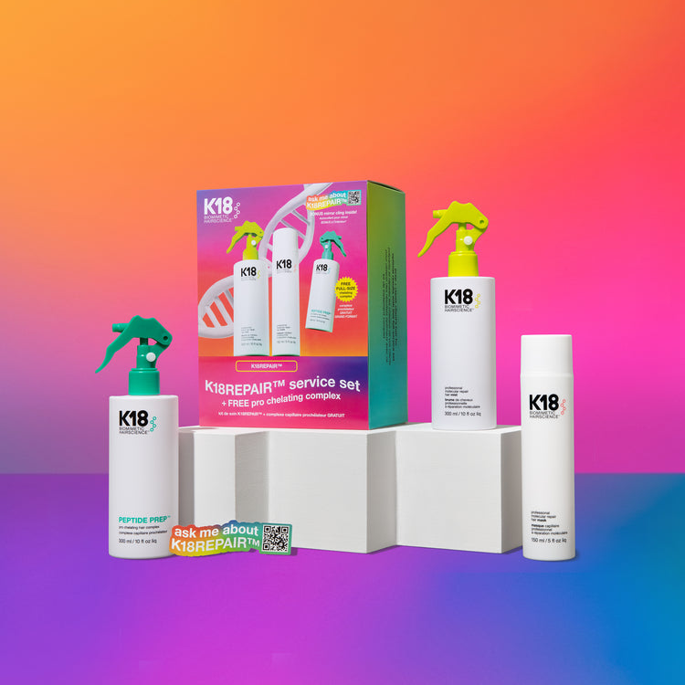 K18REPAIR™ Service Set (FREE K18 Pro Chelating Hair Complex) £164.40 Including VAT Normally £251.00
