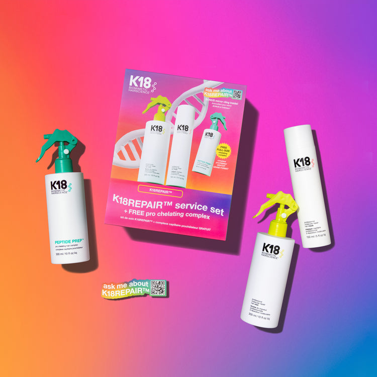 K18REPAIR™ Service Set (FREE K18 Pro Chelating Hair Complex) £164.40 Including VAT Normally £251.00