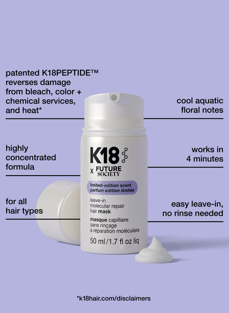 K18 x  FUTURE SOCIETY leave-in molecular repair hair mask 50ml Limited Edition Scent